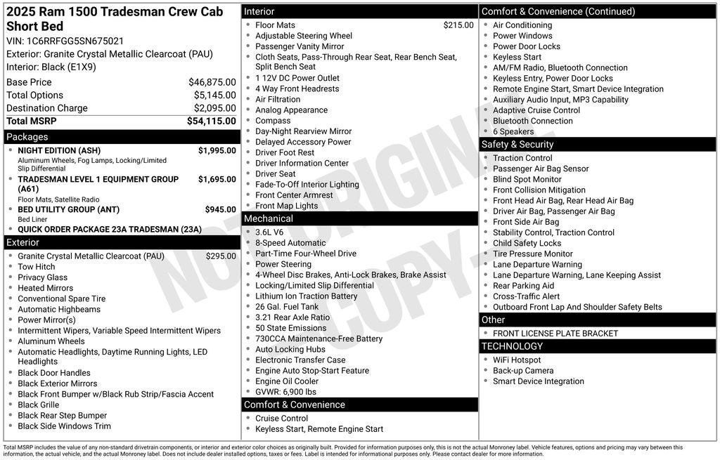 2025 RAM 1500 Tradesman