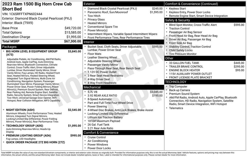 2023 RAM 1500 Big Horn/Lone Star
