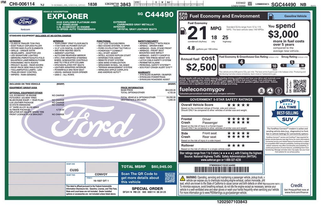 2025 Ford Explorer Platinum