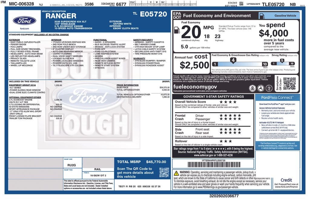 2026 Ford Ranger XLT
