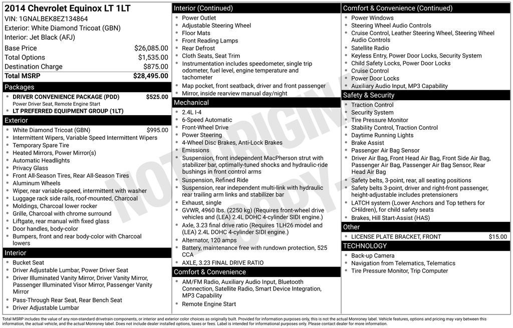 2014 Chevrolet Equinox LT 1LT