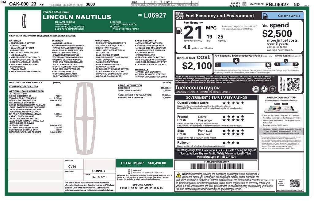 2023 Lincoln Nautilus Reserve