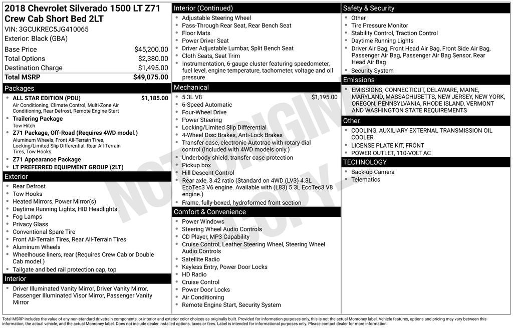 2018 Chevrolet Silverado 1500 LT LT2
