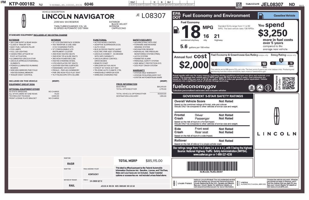 2018 Lincoln Navigator Reserve